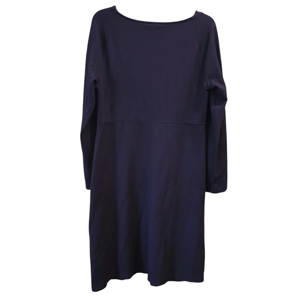 New Talbots Ponte Navy Long Sleeve Dress with Criss Cross Top - Picture 6 of 6